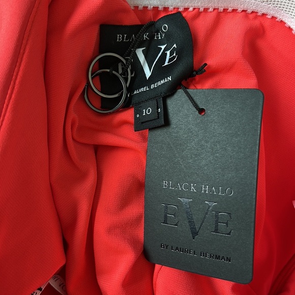 Black Halo EVE Bright Coral Formal Gown NWT - Picture 6 of 6